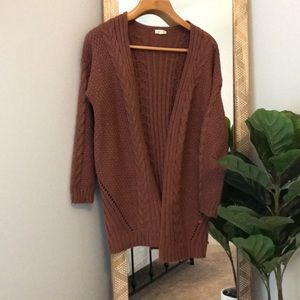 Brown Open Cardigan Sweater